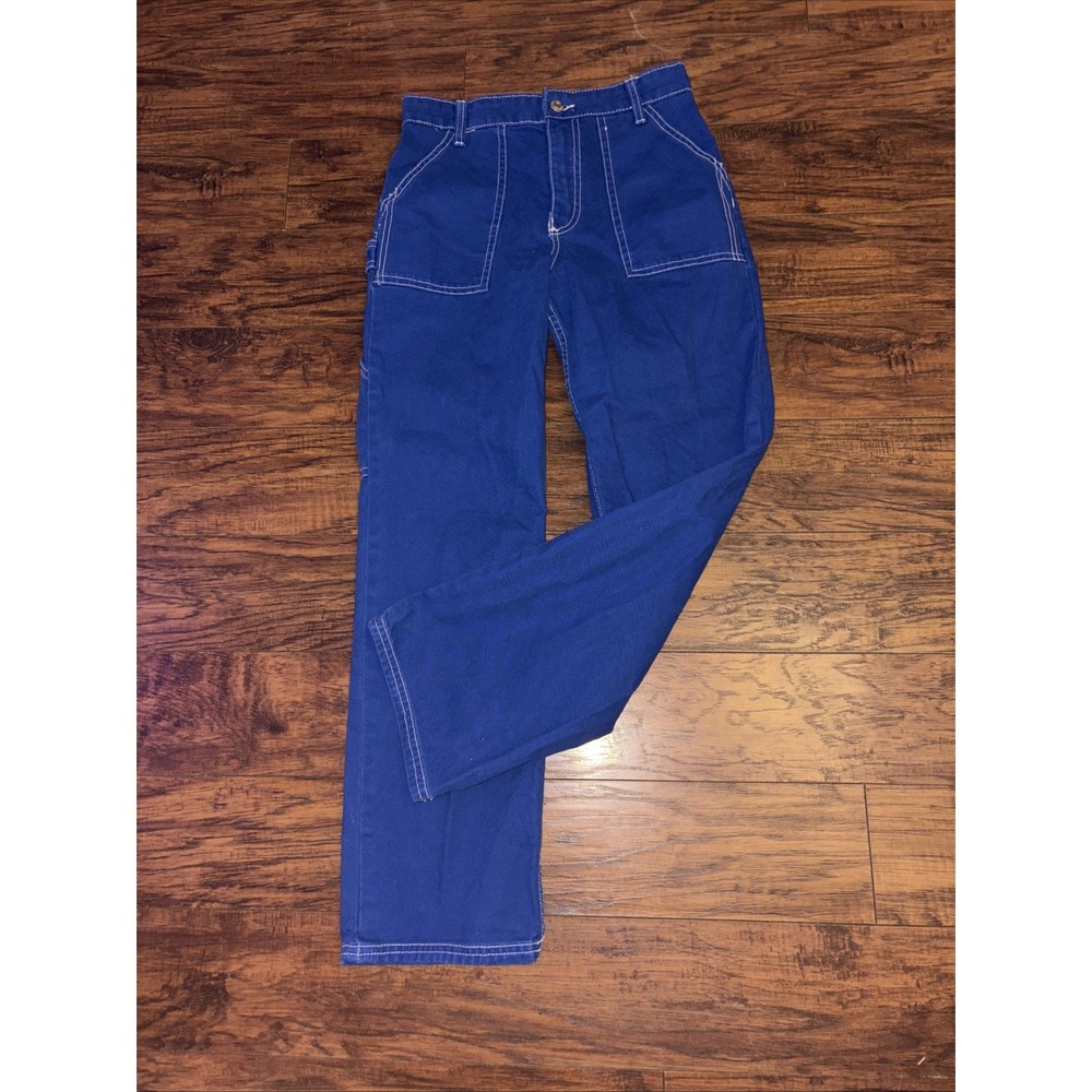 ZARA Cargo/Painter Pants Blue Green Utility Style Women Size 2 Y2K